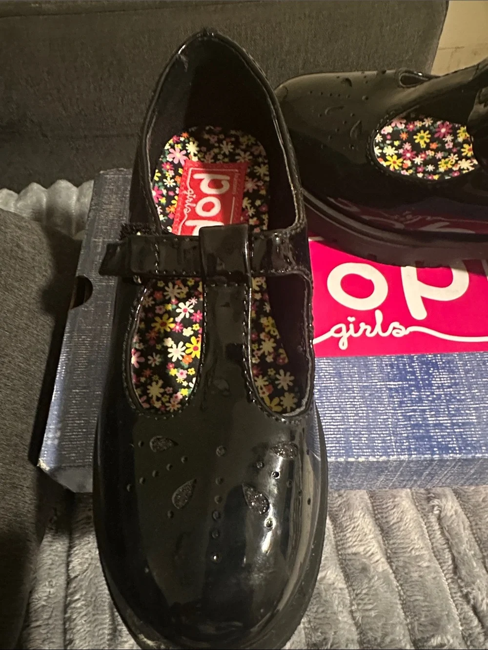 pop Black Patent Mary Jane Lofty Platform Flats